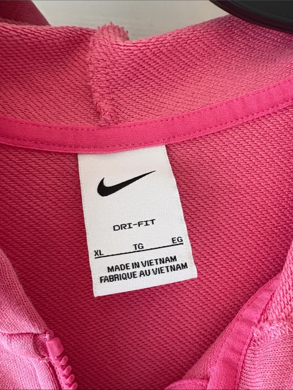Nike Pink Half-Zip Hooded Pullover Size XL Womens